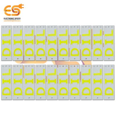 2A 4V to 12V 3 COB LED (DIL) White color Hard strip light bulb Aluminum plate (12X12cm) pack of 100pcs